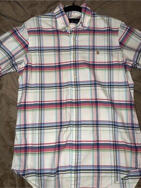 Polo by Ralph Lauren White Plaid Short-Sleeve Button-Down Shirt